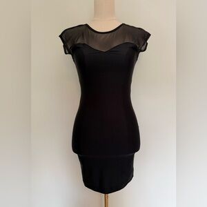 American Apparel Black Mini Dress with Sheer Detail